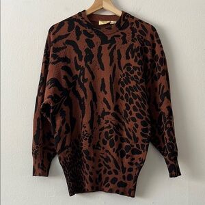 Victoria's Secret‎ Vintage Lambswool Angora Animal Print Crew Neck Sweater large